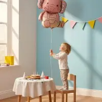 Воздушный шар фольгированный 35" "Розовый слоник"