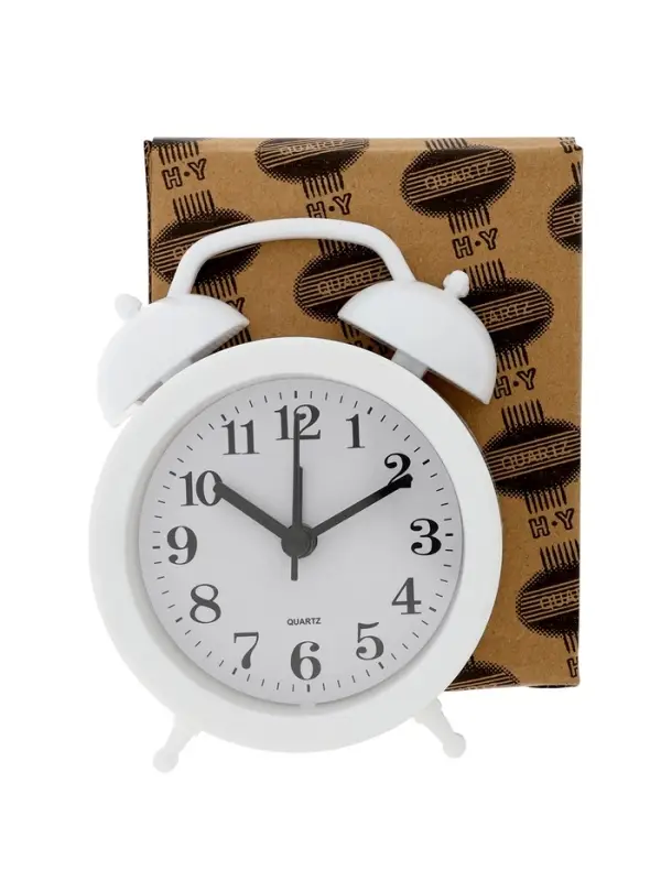 Часы - будильник настольные &laquo;Соломон&raquo;, дискретный ход, 9.8&times;12 см, АА, белые