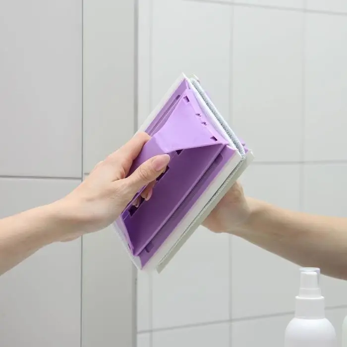 Окномойка-трансформер, силиконовый сгон, 2 насадки, 19×11 см, цвет МИКС