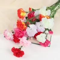 Цветы искусственные &laquo;Куст гвоздики&raquo;, h=70 см, d=7 см, МИКС