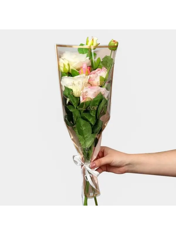 Пакет для цветов &laquo;Самой прекрасной&raquo;, пудровый, 28 х 9 х 43.5 см