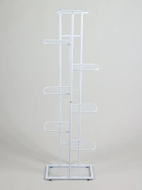 Подставка для цветов Greengo, 8 полок, 43&times;22&times;141 см, напольная, металл, белая