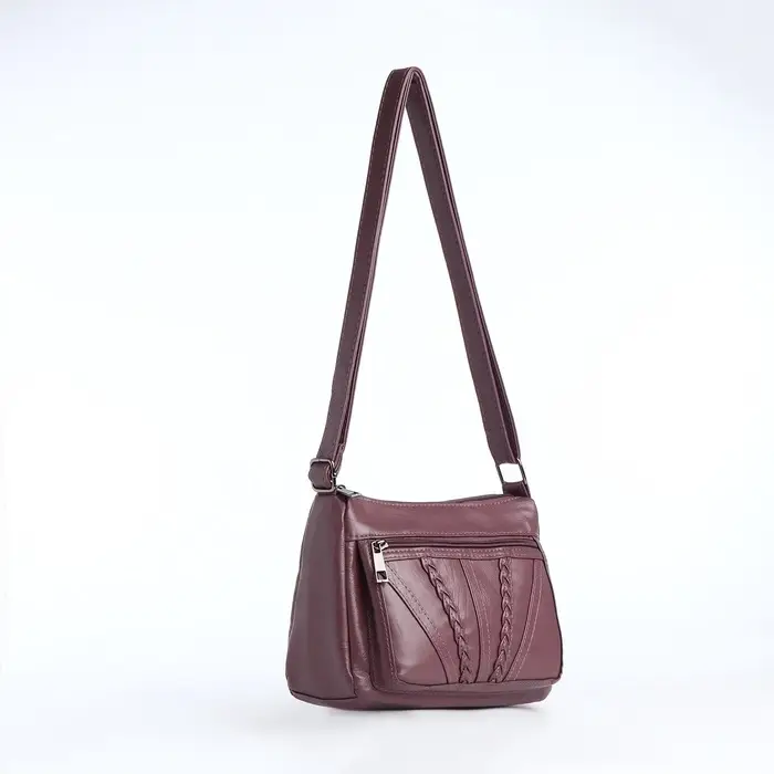 Сумка женская кросс-боди на молнии, 20&times;8.5&times;15 см, сиреневая