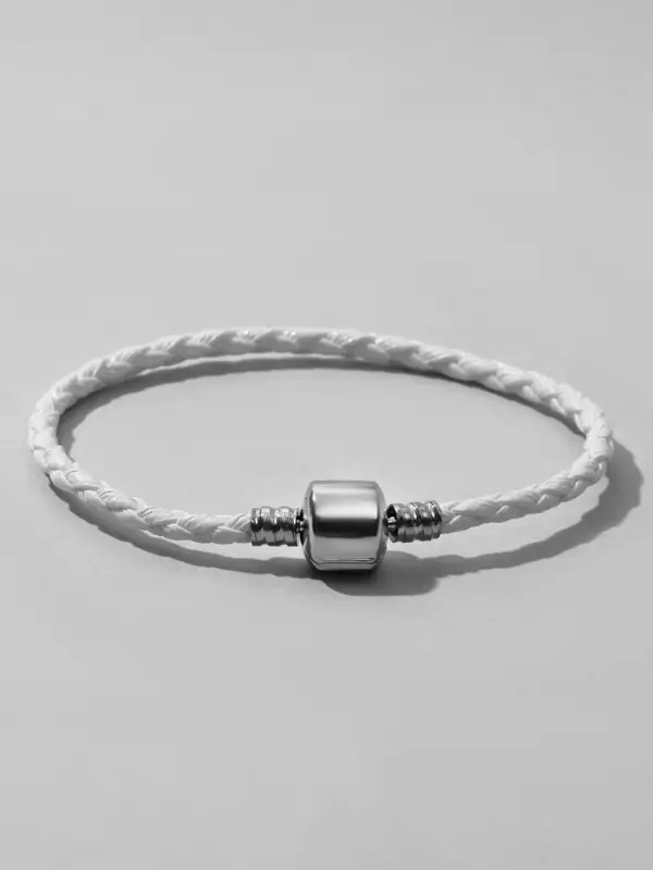 Браслет-основа для шармов &laquo;Бусинка&raquo;, L=18 см, белый в серебре