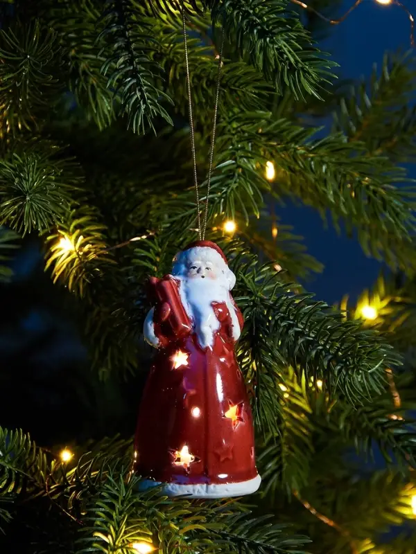 Светодиодная подвеска &laquo;Дед Мороз&raquo;, 9.6&times;5.1&times;5.1 см, 1 LED, от батареек LR44&times;3, свечение тёплое белое