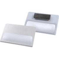 Бейдж с окном для сменной информации магнит,90x60мм серебрист