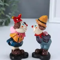 Набор фигурок полистоун &laquo;Клоуны - признание в любви&raquo;, 2 шт., 5.2&times;5&times;11.5 см