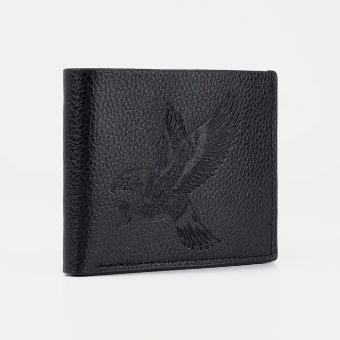 Портмоне мужское без застёжки, отдел для купюр, монет и карт, цвет чёрный Портмоне мужское без застёжки, отдел для купюр, монет и карт, цвет чёрный