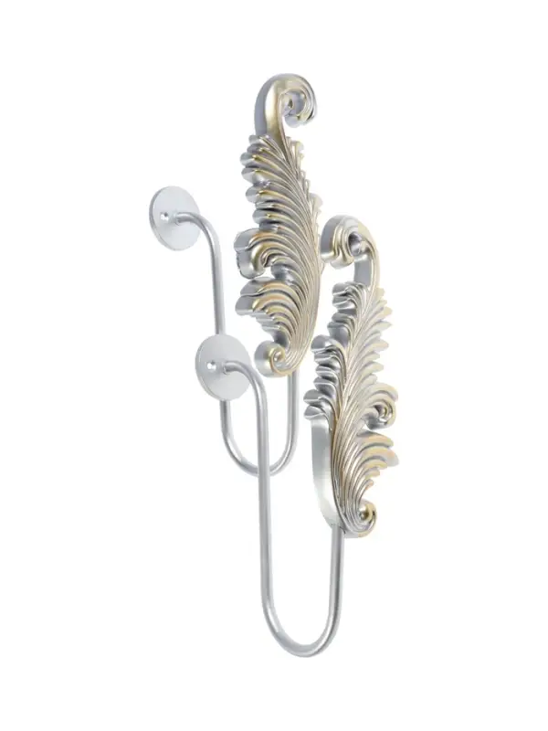 Крючок для штор CAPPIO KS042, цвет серебро с золотом, набор 2 шт