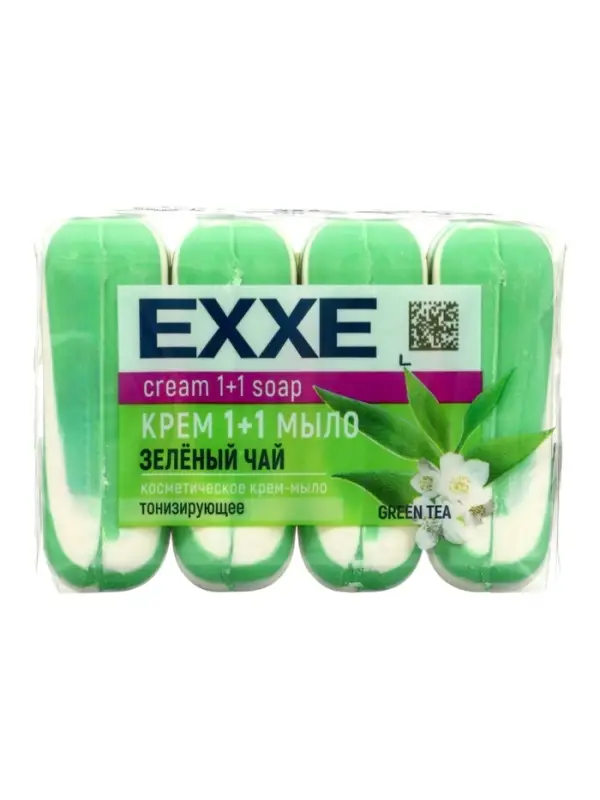 Туалетное мыло косметическое EXXE 1+1 &laquo;Зелёный Чай&raquo; 4&times;75 г