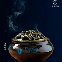Курильница для благовоний, подставка для конусов TAKE IT EASY &laquo;Древняя&raquo;, 6.5&times;9.5 см, синяя