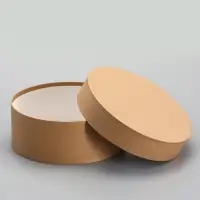 Коробка круглая подарочная крафт, 20&times;8 см