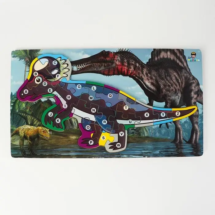 Деревянный пазл по номерам «Динозавры» МИКС