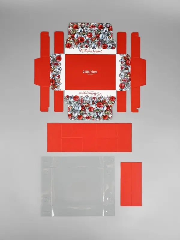 Коробка под 6 конфет с ячейками &laquo;Ёлочные новогодние шары&raquo;, 10&times;14.5&times;3 см