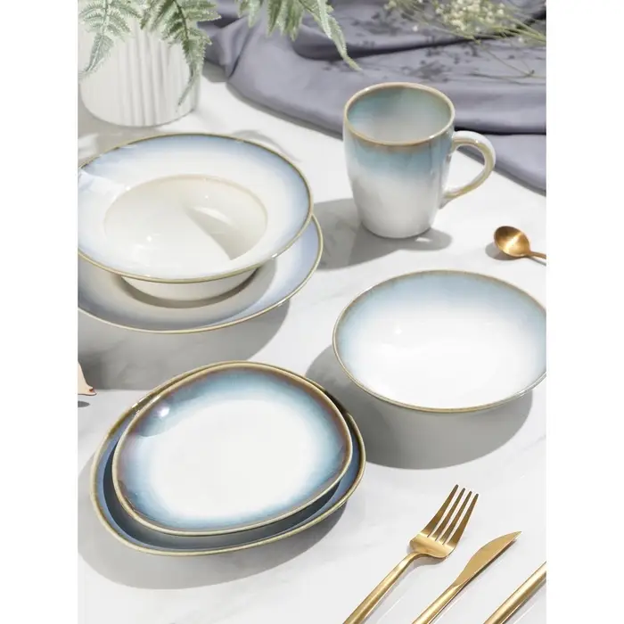 Салатник Magistro &laquo;Пэвэти&raquo;, 0.38 л, d=16.5 см, фарфор, белый, голубой