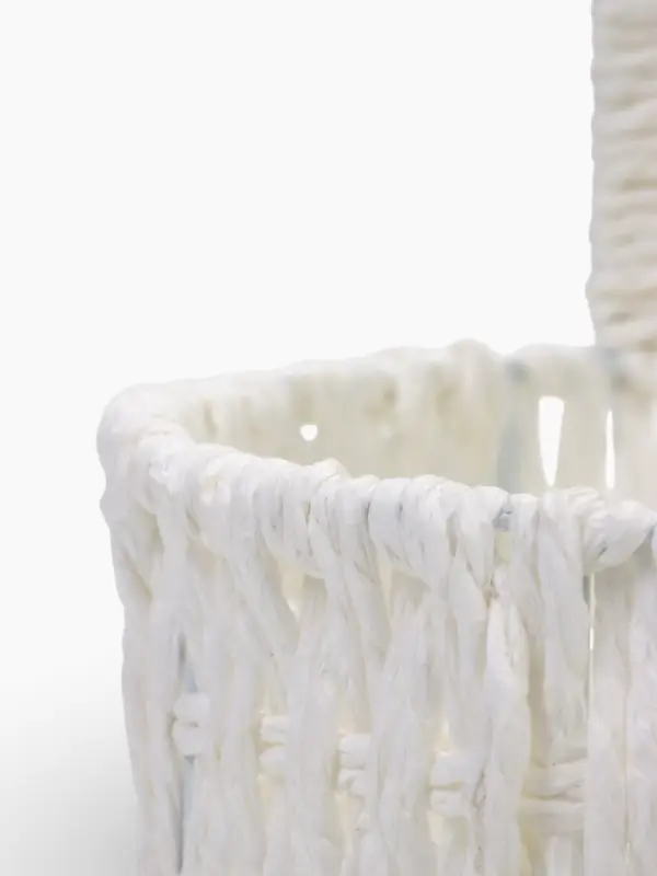 Набор корзин 3 шт пластик 20х20х11 17х17х9 14х14х7 см ручка h=10см белый круг