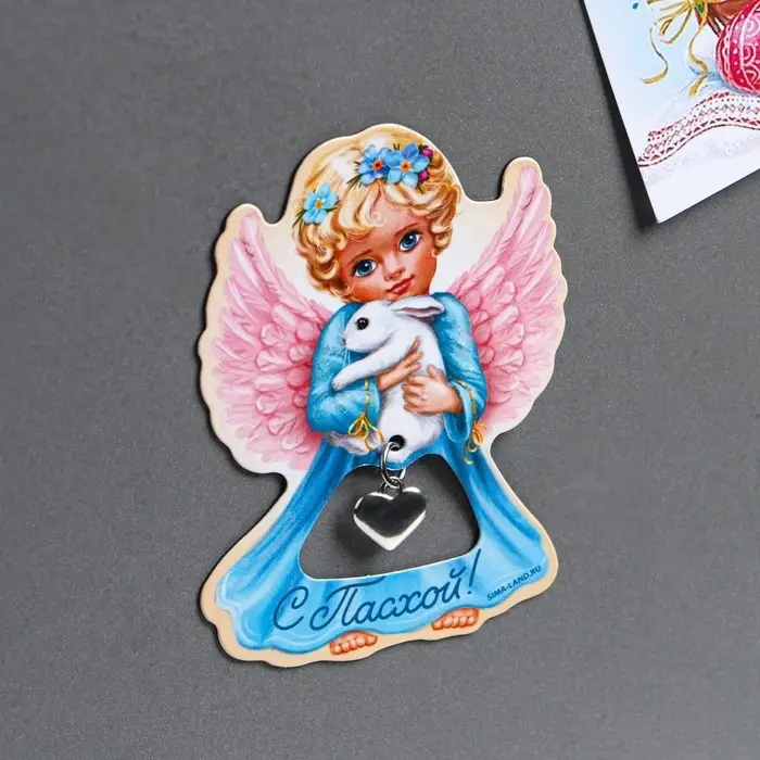 Магнит «Ангел» на пасху, 5,8 х 8,1 см