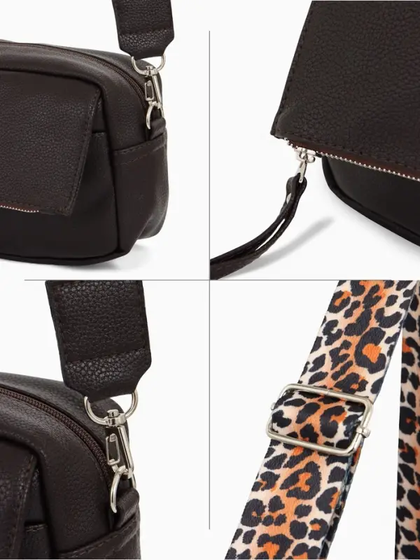 Сумка женская кросс-боди TEXTURA на молнии, 21&times;7&times;13 см, тёмно-коричневая