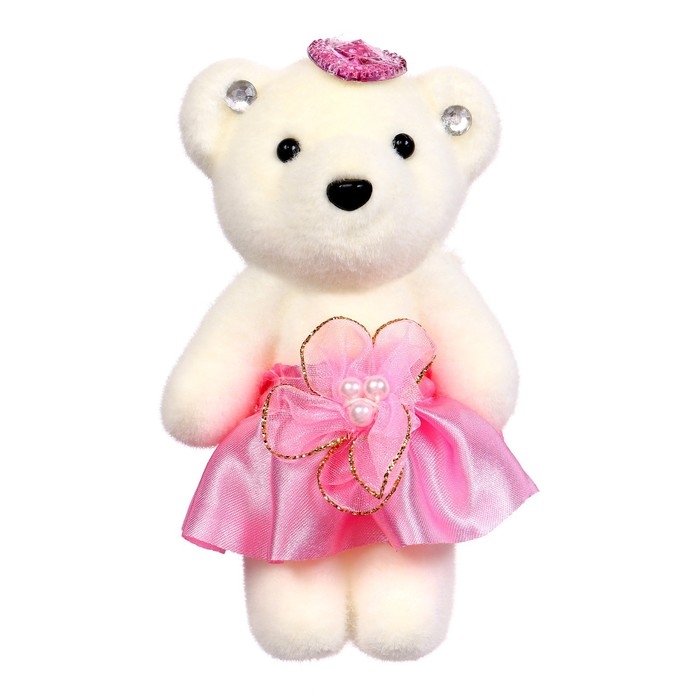 Игрушка из пенопласта «Мишка в юбочке», на ушках камушки, цвета МИКС