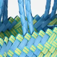 Сумка плетёная, 30&times;10&times;33 см, пластик, голубая