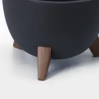 Кашпо для цветов на ножках &laquo;Флориан&raquo;, 12 л (11 л), d=35 см, h=25.5 см, со вставкой, цвет графитовый