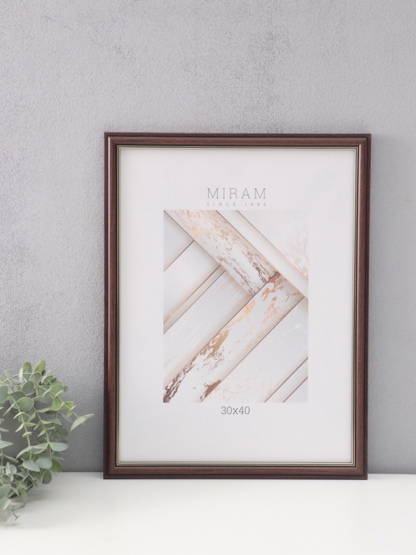 Фоторамка пластик Фоторамка пластик "МИРАМ" 30х40 см, коричневый