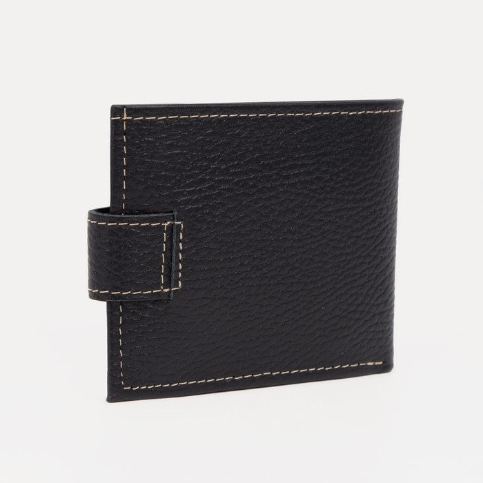 Портмоне мужское на кнопке, для купюр, для карт, для монет, цвет чёрный Портмоне мужское на кнопке, для купюр, для карт, для монет, цвет чёрный