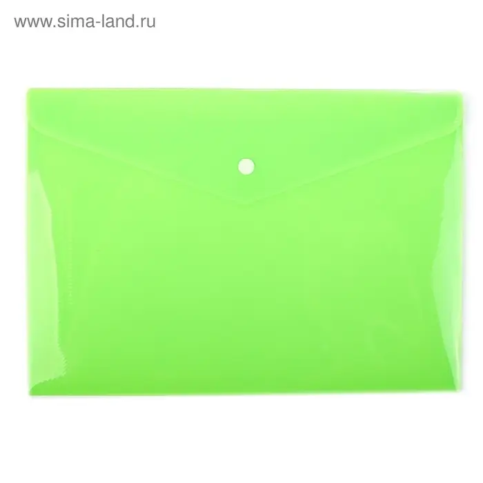 Папка-конверт на кнопке, А4, 180 мкм, Calligrata рифлёная, флуоресцентная, МИКС