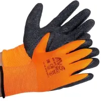 Перчатки нейлоновые с ребристым латексным покрытием (оранжево-черные) 1 пара AVS RP-07