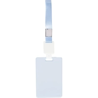 Бейдж Deli 64803 вертик.,с держат.,вкладыш:89x54мм,влагозащ.,голубой,блист