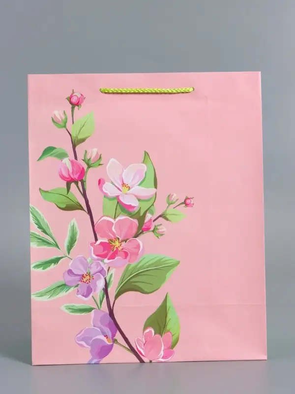 Пакет подарочный "Нежный комплимент" ламинированный 26 х 12 х 32 см