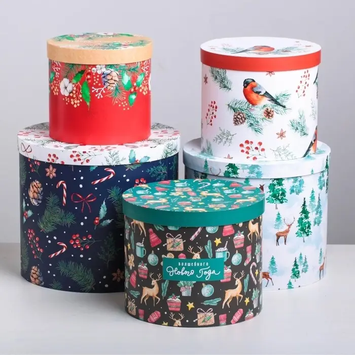 Набор подарочных коробок 5 в 1 &laquo;Европейский&raquo;, 13&times;14 ‒ 19.5&times;22 см, Новый год