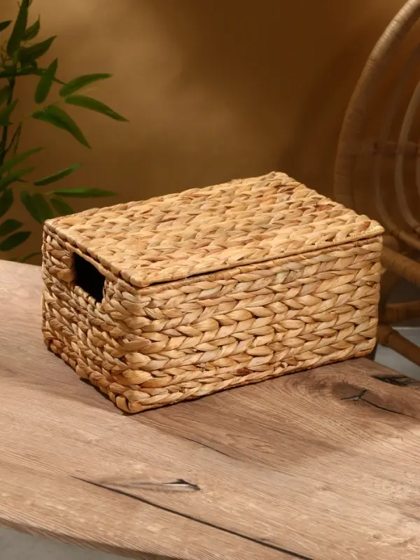 Корзинка прямоугольная с крышкой, 33×22×14 см, водный гиацинт Корзинка прямоугольная с крышкой, 33×22×14 см, водный гиацинт