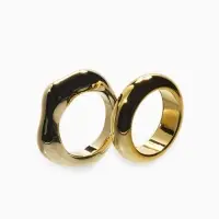 Кольцо пластик «Стиль», набор 2 шт. размер 17, цвет золото Кольцо пластик «Стиль», набор 2 шт. размер 17, цвет золото