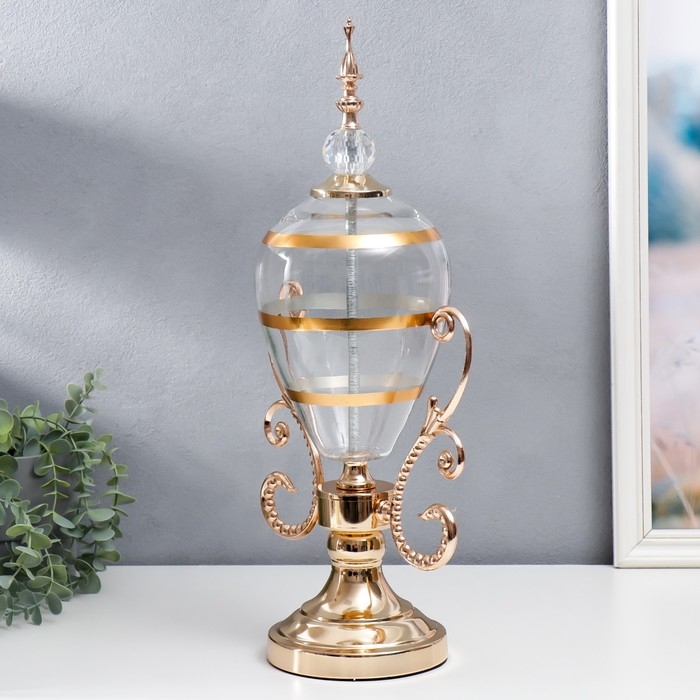 Сувенир интерьерный металл, стекло  Сувенир интерьерный металл, стекло "Изящный кубок" золото 49х15х24 см