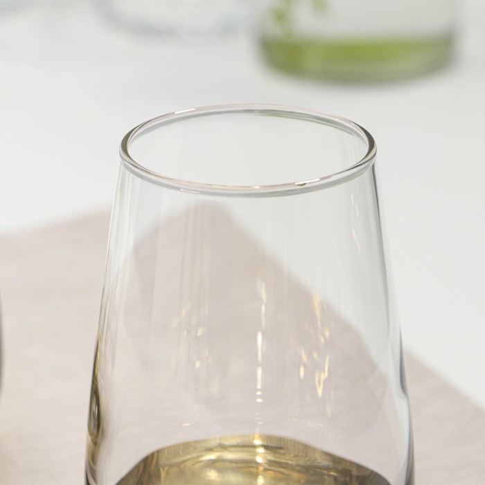 Набор высоких стеклянных стаканов «Электрическое золото», 350 мл, 4 шт Набор высоких стеклянных стаканов «Электрическое золото», 350 мл, 4 шт