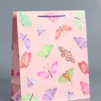 Пакет подарочный "Крылья счастья" ламинированный 26 х 12 х 32 см