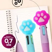 Ручка-мини шариковая Calligrata &laquo;Лапка&raquo;, автоматическая, 4-цветная, МИКС