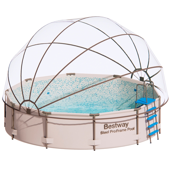 Купол-тент на бассейн d=457 см, h=225 см, цвет серый Купол-тент на бассейн d=457 см, h=225 см, цвет серый