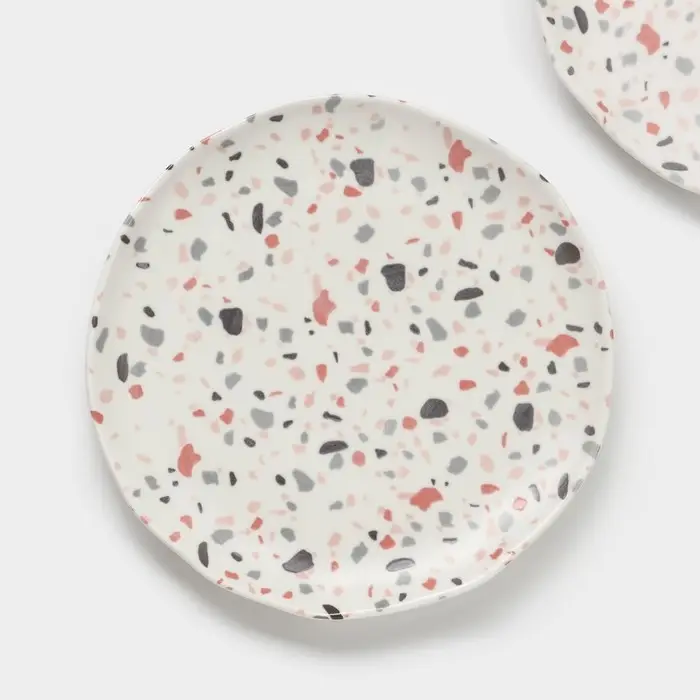 Десертные тарелки Magistro Terazzo, d=18.5 см, набор 2 шт., фарфор, белые