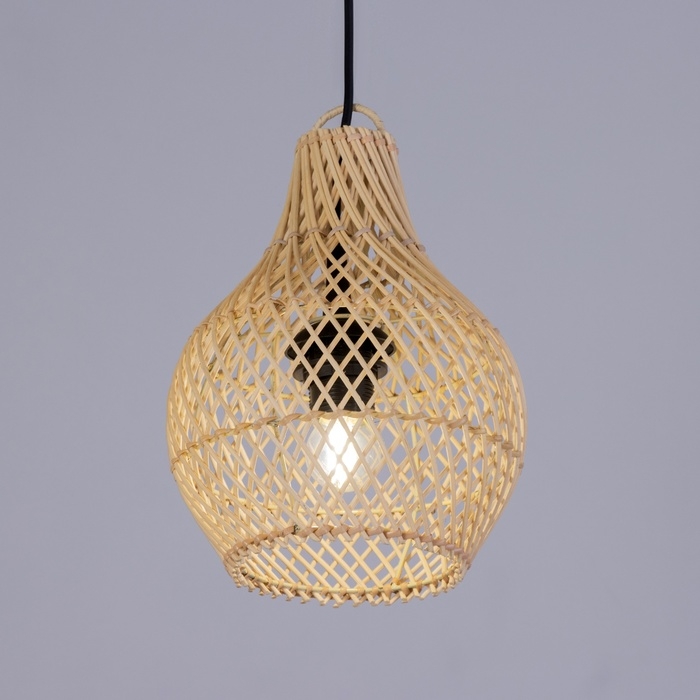 Светильник потолочный из ротанга Светильник потолочный из ротанга "Йоги" 1х120Вт, Е27, 20х20х25 см