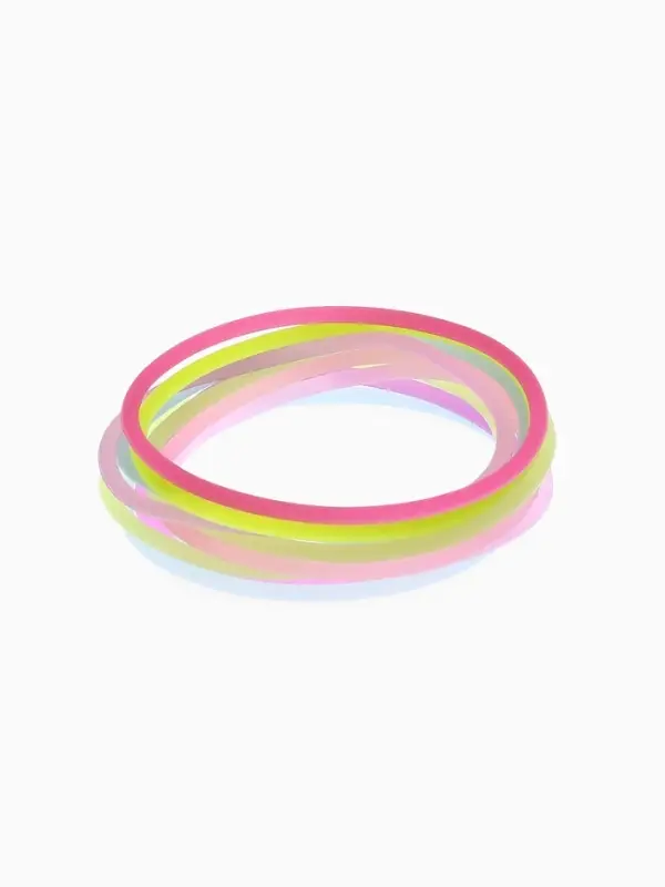 Силиконовый браслет &laquo;Светящийся&raquo;, тонкая линия, набор 10 шт. цвет МИКС, 5.5 см