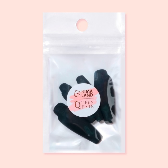 Накладные ногти, 24 шт, форма балерина, цвет матовый чёрный