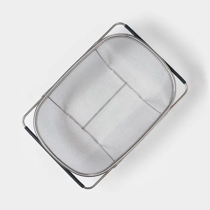 Дуршлаг - сито с ручками Доляна, на раковину, раздвижной, 34&times;23.5&times;10 см