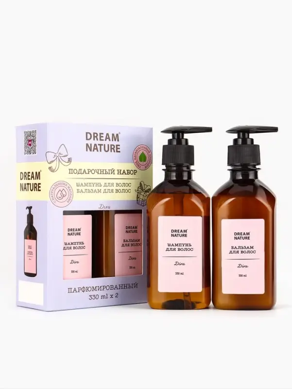 Подарочный набор женский DREAM NATURE Diva: шампунь для волос и бальзам для волос по 330 мл Подарочный набор женский DREAM NATURE Diva: шампунь для волос и бальзам для волос по 330 мл
