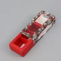 Коробка подарочная для 3 конфет &laquo;Ёлочные шары&raquo;, 13.3&times;3.3&times;5.8 см