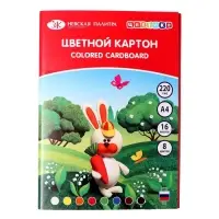 Картон цветной &laquo;ЗХК. Цветик&raquo;, А4, 16 листов, 8 цветов, немелованный, МИКС