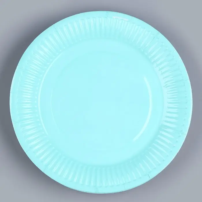 Тарелка одноразовая бумажная «Мятный»,однотонная