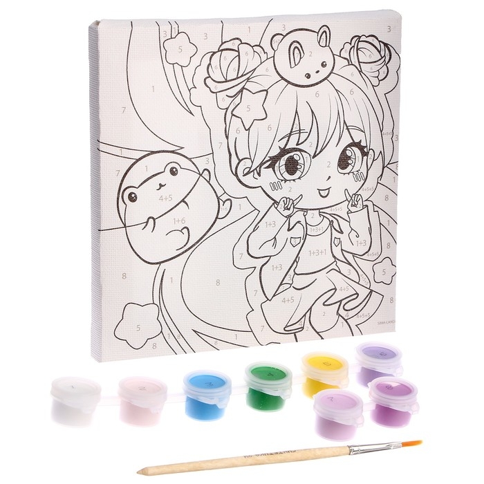 Картина по номерам для детей «Зеленоглазая девочка», 15 х 15 см Картина по номерам для детей «Зеленоглазая девочка», 15 х 15 см