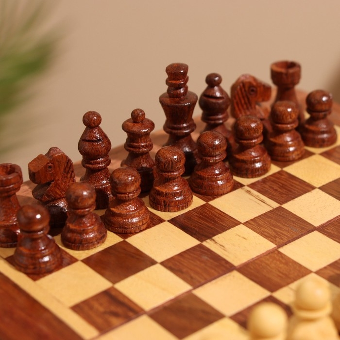 Игра настольная 2в1 (шахматы + бэкгэммон) 15,5х15,5х5 см, дерево шишам Игра настольная 2в1 (шахматы + бэкгэммон) 15,5х15,5х5 см, дерево шишам